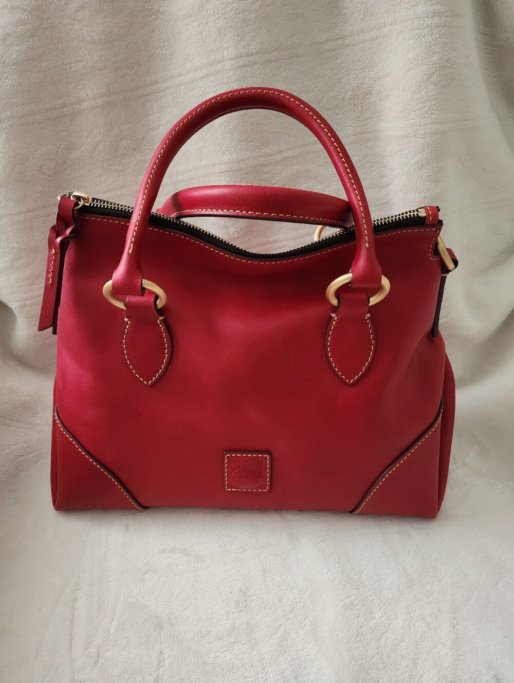 Dooney & Bourke Red Florentine Leather Satchel 38 - Picture 2 of 10